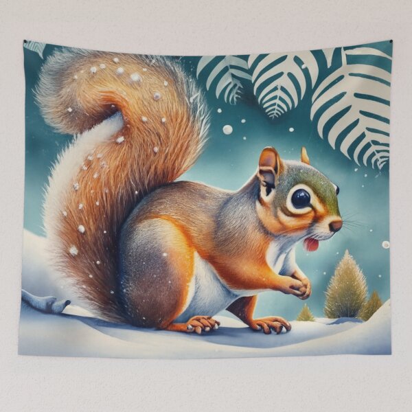 Item preview, Red Squirrel in Snowy Woods designed and sold by Gustavo Navarro.