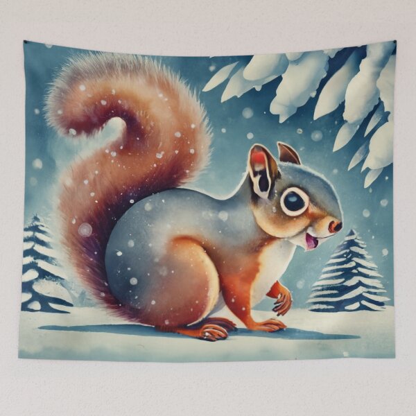 Item preview, Squirrel Under Snowy Leaves designed and sold by Gustavo Navarro.