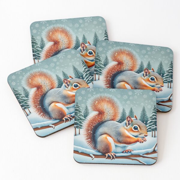 Item preview, Red Squirrel on Snowy Ground designed and sold by Gustavo Navarro.