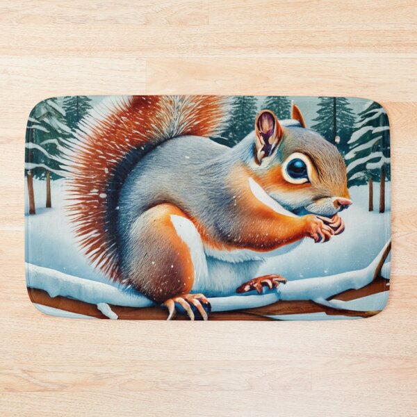Item preview, Red Squirrel on Snowy Ground designed and sold by Gustavo Navarro.