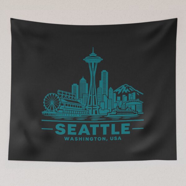 Item preview, Seattle Washington USA Line Art Skyline Poster designed and sold by CMYKStudio.