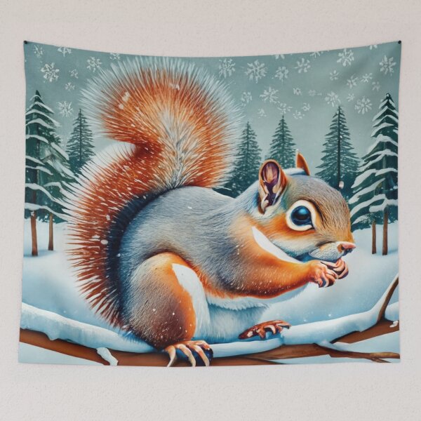 Item preview, Red Squirrel on Snowy Ground designed and sold by Gustavo Navarro.