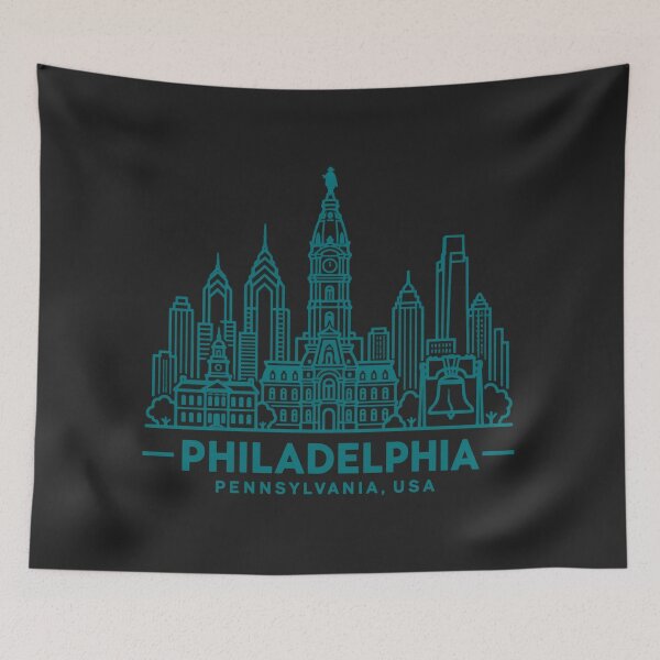 Item preview, Philadelphia Pennsylvania USA Line Art Skyline Poster designed and sold by CMYKStudio.