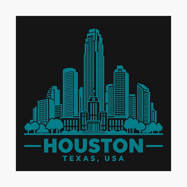 Item preview, Houston Texas USA Line Art Skyline Poster designed and sold by CMYKStudio.