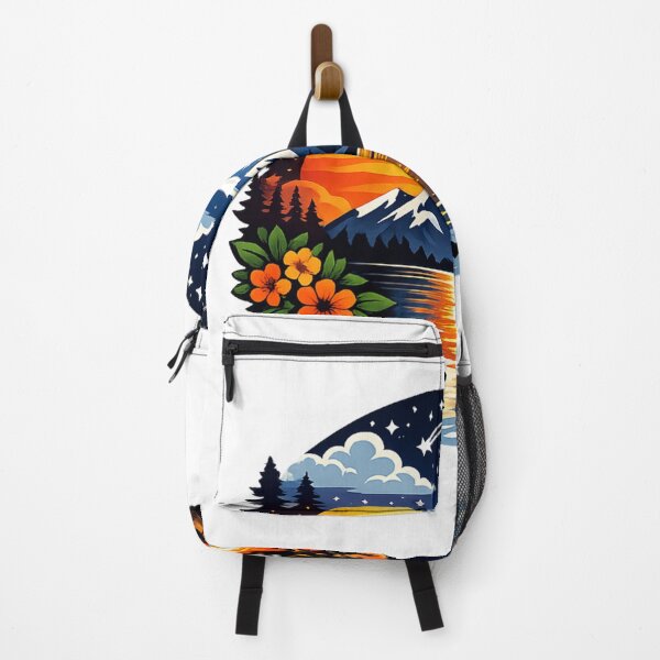 Item preview, Mountain Sunset Campfire Lake Night Sky Adventure Illustration designed and sold by Alphakenon.