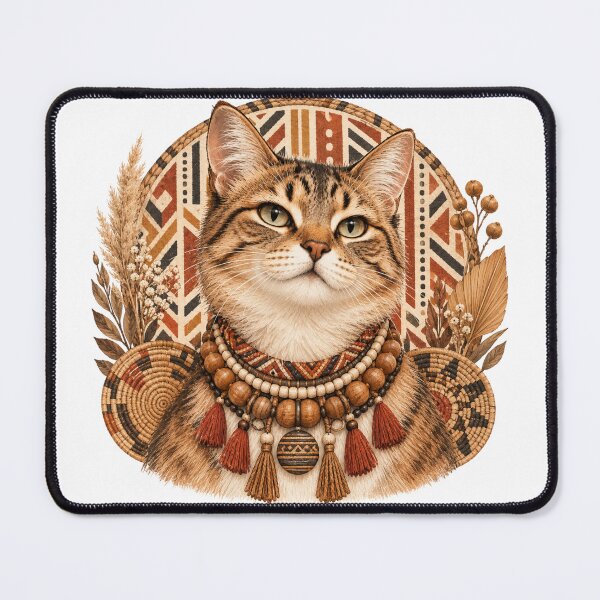 Item preview, Boho Tabby Cat with Woven Beads designed and sold by CanArtVision.