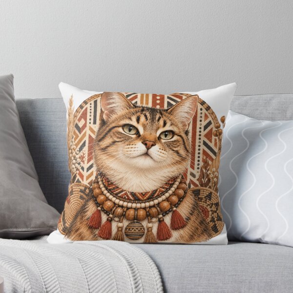 Item preview, Boho Tabby Cat with Woven Beads designed and sold by CanArtVision.