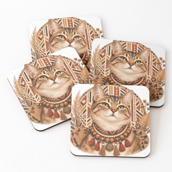 Item preview, Boho Tabby Cat with Woven Beads designed and sold by CanArtVision.