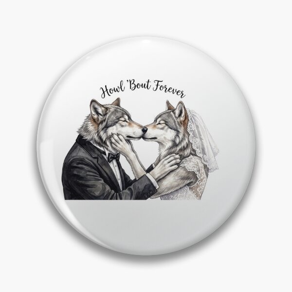 Item preview, Wolf Couple Wedding Kiss designed and sold by Tiffany Roy.