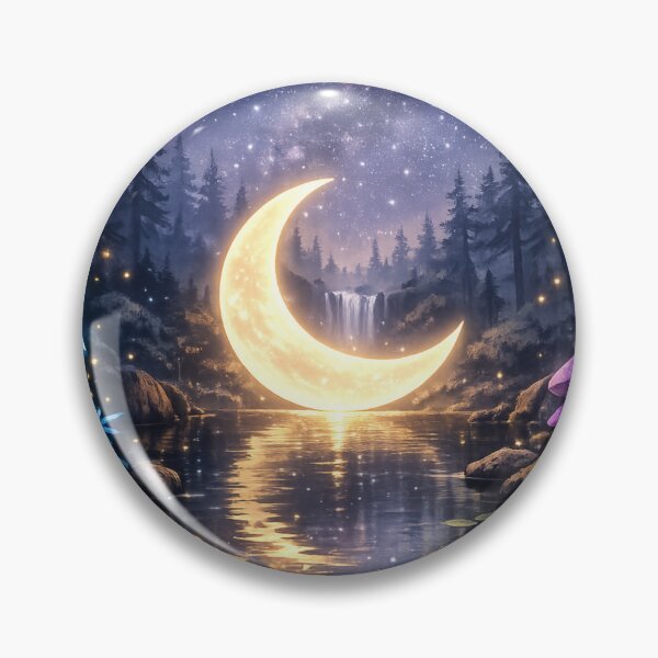 Item preview, Celestial Moon Sanctuary – Magical Forest Night Fantasy Art designed and sold by Alphakenon.