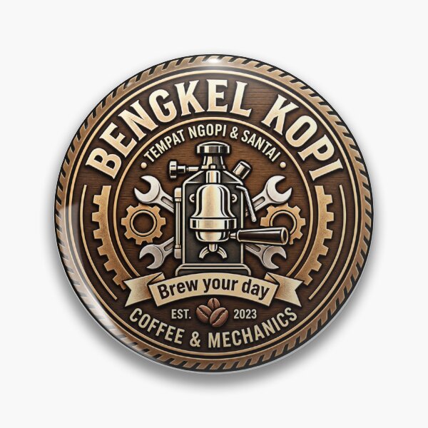 Item preview, Vintage Coffee Mechanics Badge designed and sold by Sari Ramayani.