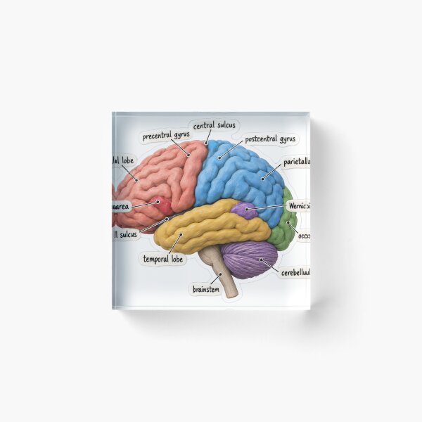 Item preview, Anatomy Brain Lobes Clay Physical Therapy Sticker designed and sold by isokinetic.