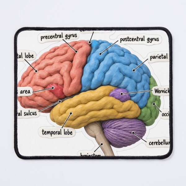 Item preview, Anatomy Brain Lobes Clay Physical Therapy Sticker designed and sold by isokinetic.
