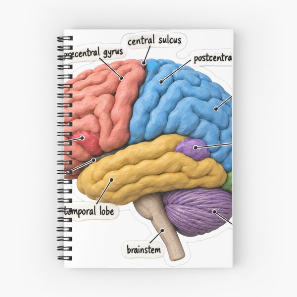 Item preview, Anatomy Brain Lobes Clay Physical Therapy Sticker designed and sold by isokinetic.