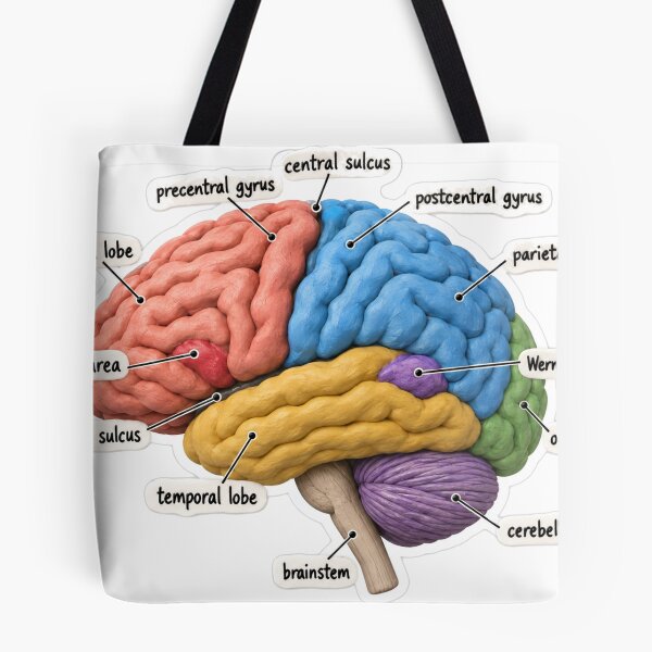 Item preview, Anatomy Brain Lobes Clay Physical Therapy Sticker designed and sold by isokinetic.