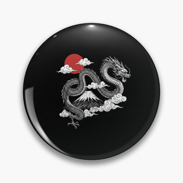 Item preview, Japanese Dragon With Red Sun And Mount Fuji Vintage Style designed and sold by Ostericaimusa.