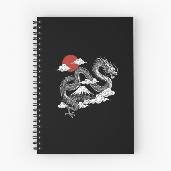 Item preview, Japanese Dragon With Red Sun And Mount Fuji Vintage Style designed and sold by Ostericaimusa.