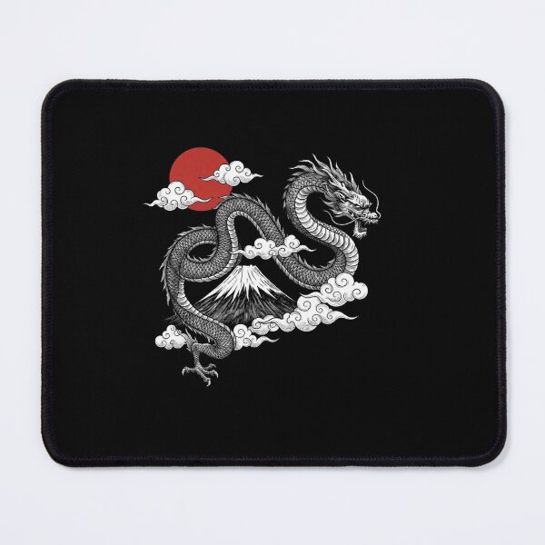 Item preview, Japanese Dragon With Red Sun And Mount Fuji Vintage Style designed and sold by Ostericaimusa.