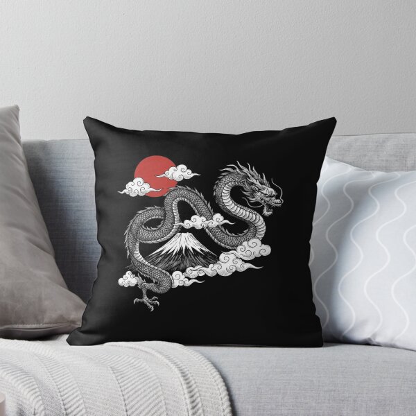 Item preview, Japanese Dragon With Red Sun And Mount Fuji Vintage Style designed and sold by Ostericaimusa.