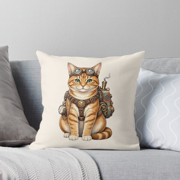 Artikelvorschau, Steampunk-Katze – Mechanische Katze mit Schutzbrille und Zahnrädern entworfen und verkauft von SweetLilith.