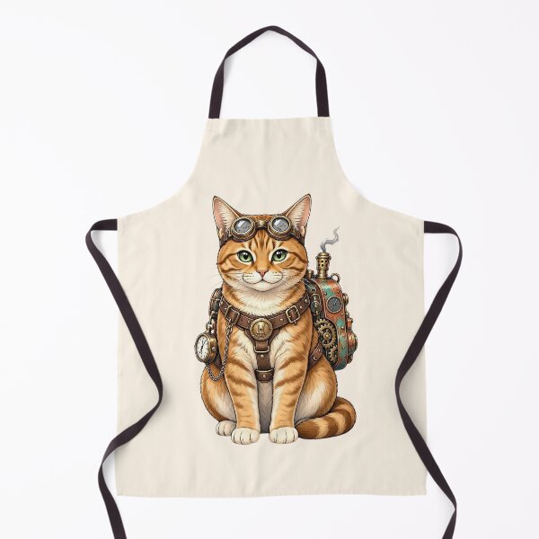 Item preview, Steampunk Cat – Mechanical Cat with Goggles and Gears designed and sold by SweetLilith.