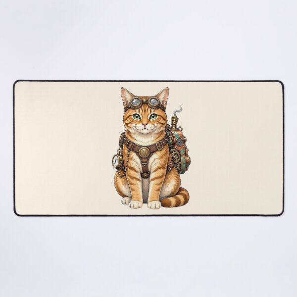 Item preview, Steampunk Cat – Mechanical Cat with Goggles and Gears designed and sold by SweetLilith.