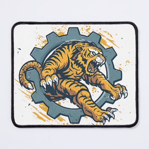 Item preview, Industrial Fury – Tiger Breaking Through Gear Emblem designed and sold by Alphakenon.
