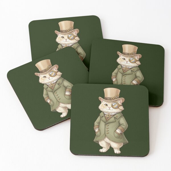 Item preview, Steampunk Cat Gentleman with Monocle and Top Hat designed and sold by SweetLilith.