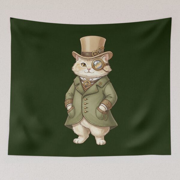 Item preview, Steampunk Cat Gentleman with Monocle and Top Hat designed and sold by SweetLilith.