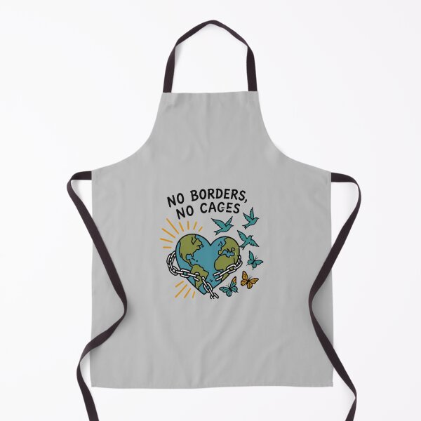 Item preview, No Borders No Cages Heart Earth Freedom Quote designed and sold by Carolineermann.