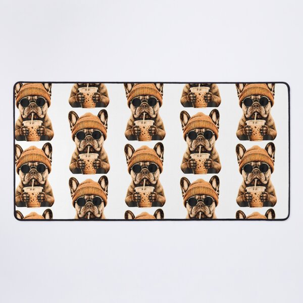 Item preview, French Bulldog Hipster Dog Drinking Iced Coffee Sunglasses designed and sold by war-aooldridge.