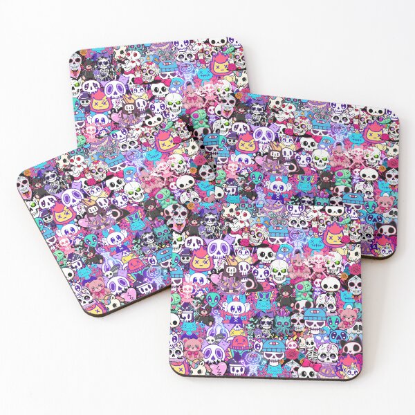 Item preview, Pastel Goth Skull Stickerbomb Collage designed and sold by Side By Side Studio.