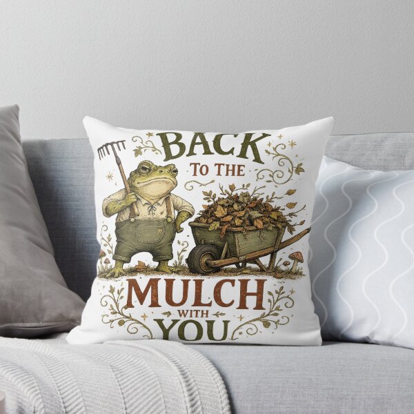 Item preview, Back to the Mulch With You Funny Frog Gardener Cottagecore Gardening Art designed and sold by inkoutninja.