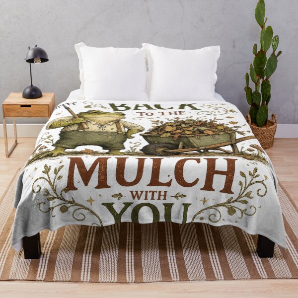 Item preview, Back to the Mulch With You Funny Frog Gardener Cottagecore Gardening Art designed and sold by inkoutninja.