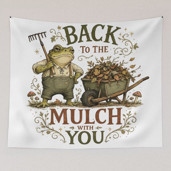 Item preview, Back to the Mulch With You Funny Frog Gardener Cottagecore Gardening Art designed and sold by inkoutninja.
