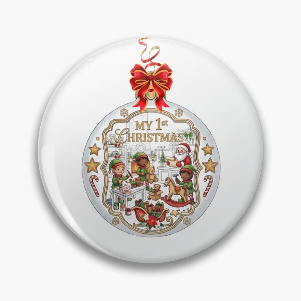 Item preview, My first Christmas at Santa and elves' Christmas ornament workshop designed and sold by VibranPalette.