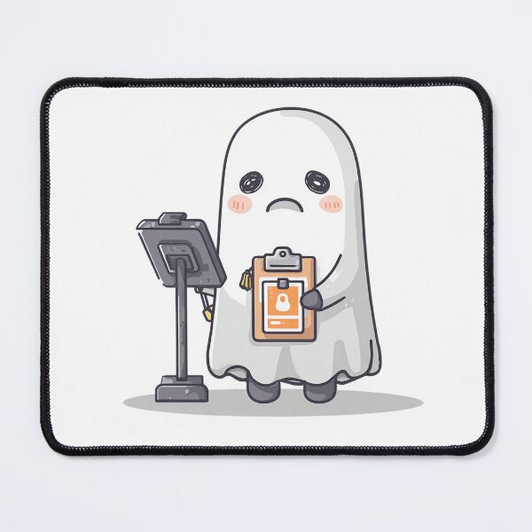 Item preview, Corporate Ghost – Cute Overworked Spirit Holding Clipboard designed and sold by Alphakenon.