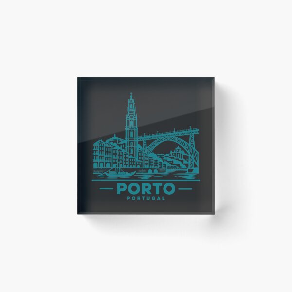 Artikelvorschau, Porto Portugal Linienkunst-Skyline-Poster entworfen und verkauft von CMYKStudio.