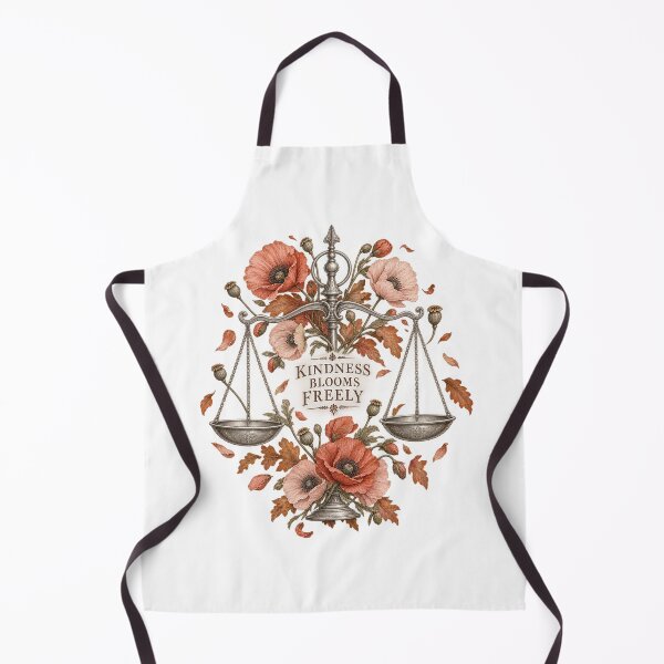 Item preview, Libra scales interwoven with wild poppies Autumn Design designed and sold by DivineHaven.