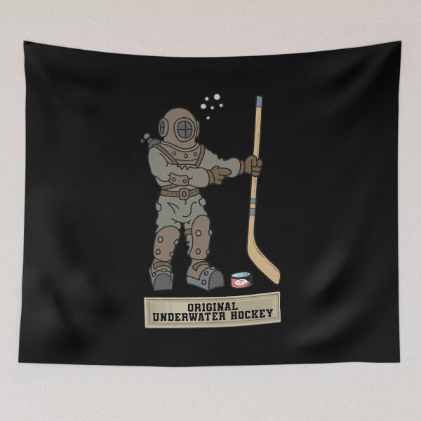 Item preview, Original Underwater Hockey Vintage Diver Art designed and sold by SADIERMANN.