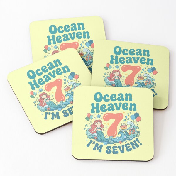 Item preview, Ocean Heaven, I’m Seven! 7th Birthday – Cute Mermaid Ocean Design designed and sold by Sea Gem.
