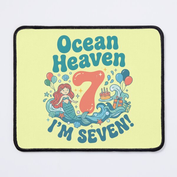 Item preview, Ocean Heaven, I’m Seven! 7th Birthday – Cute Mermaid Ocean Design designed and sold by Sea Gem.