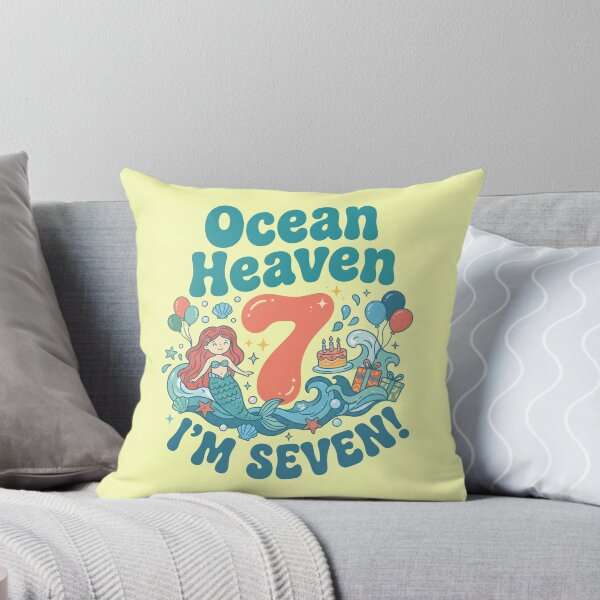 Item preview, Ocean Heaven, I’m Seven! 7th Birthday – Cute Mermaid Ocean Design designed and sold by Sea Gem.