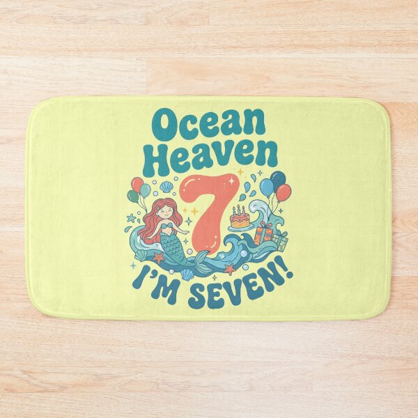 Item preview, Ocean Heaven, I’m Seven! 7th Birthday – Cute Mermaid Ocean Design designed and sold by Sea Gem.
