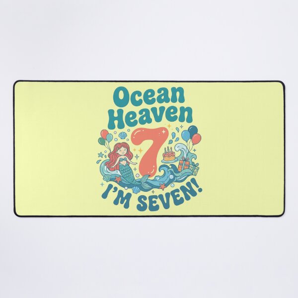 Item preview, Ocean Heaven, I’m Seven! 7th Birthday – Cute Mermaid Ocean Design designed and sold by Sea Gem.