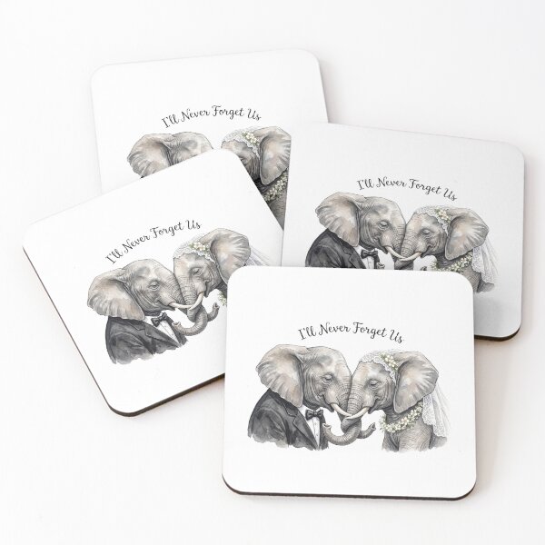 Item preview, Elephant Wedding Portrait Kiss designed and sold by Tiffany Roy.
