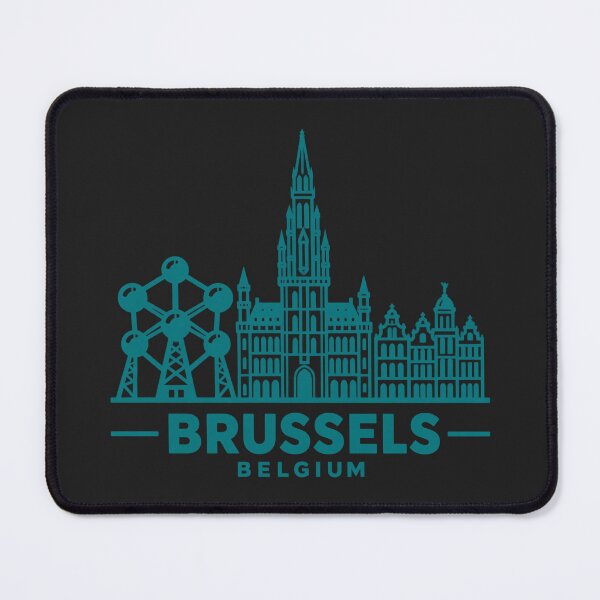 Item preview, Brussels Belgium Line Art Skyline Poster designed and sold by CMYKStudio.