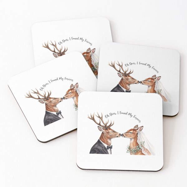 Item preview, Deer Wedding Portrait Nuzzle designed and sold by Tiffany Roy.