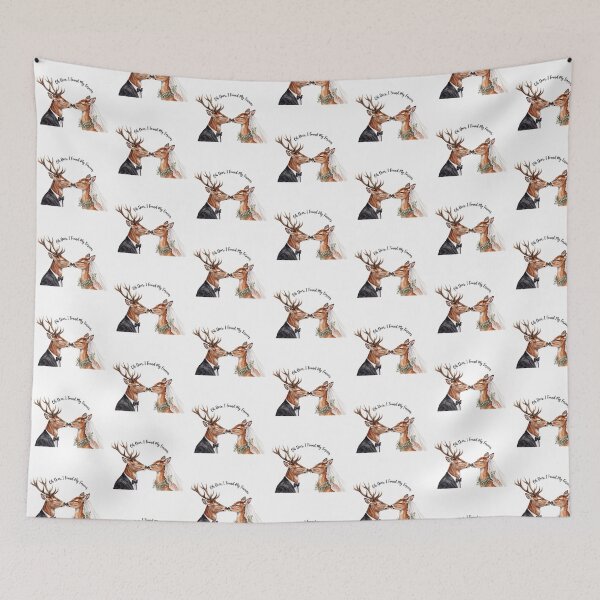 Item preview, Deer Wedding Portrait Nuzzle designed and sold by Tiffany Roy.