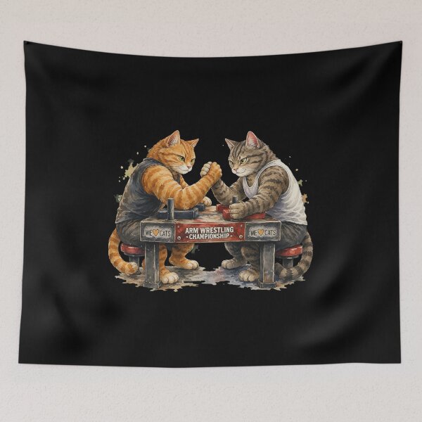 Item preview, Funny Cats Arm Wrestling Championship Art designed and sold by SADIERMANN.